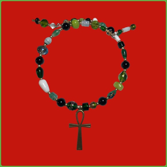 Genuine Obsidian Ankh Choker - Picture 2 of 12